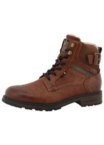 Winterstiefelette Mustang Shoes "Marian", Herren, Gr. 46, braun, Lederimitat, Textil, used, Basic, Schuhe Winterstiefelette, Stiefelette, Boots mit praktischem Innenrei&szlig;verschluss