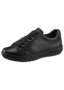 Sneaker Ara "AVIO", Damen, Gr. 3,5 (36), schwarz, Glattleder, Schuhe Sneaker, mit Plateau, G-Weite, Freizeitschuh, Halbschuh, Schn&uuml;rschuh
