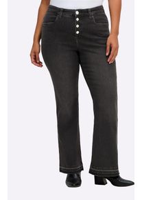 Bootcut-Jeans sheego, Damen, Gr. 48, Normalgr&ouml;&szlig;en, graphit denim, 95% Baumwolle, 3% Polyester, 2% Elasthan, unifarben, lang, Jeans Bootcut-Jeans