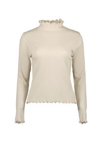 Langarmshirt Blue Seven "Blue Seven Rollkragenpullover", Damen, Gr. 42, 0430, kiesel, 50% Modal, 45% Baumwolle, 5% Elasthan, normal, V-Ausschnitt, Shirts Langarmshirt