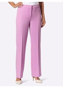 B&uuml;gelfaltenhose Lady, Damen, Gr. 46, Normalgr&ouml;&szlig;en, orchidee, 64% Polyester, 34% Viskose, 2% Elasthan, unifarben, lang, Hosen B&uuml;gelfaltenhose