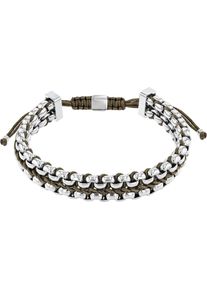 Armband Calvin Klein "Schmuck Edelstahl Armkette CK FUSED", braun (edelstahlfarben, braun), Armb&auml;nder, Damen, 195cm, Edelstahl Nylon, Edelstahl, Nylon, Armband