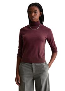 Marc O'Polo Rollkragenpullover MARC O'POLO DENIM, Damen, Gr. S, schwarz maroon, Strick, Obermaterial: 58% Baumwolle, 25% Polyamid, 17% Polyester, normal normal, Rippb&uuml;ndchen, Pullover Rollkragenpullover, Feinstrick, Basic, normale Passform