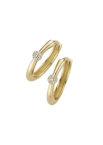 Paar Creolen Luigi Merano "Klappcreolen mit Zirkonia, Gold 375", gold, Ohrringe, Damen, Gelbgold 375, Paar Creolen