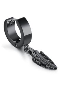 Single-Creole Firetti "Schmuck Geschenk Ohrschmuck einzeln Blatt", schwarz, Ohrringe, Damen, 13mm, Edelstahl, Single-Creole