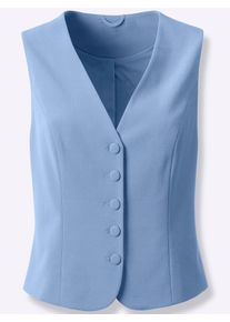 CR&Eacute;ATION L Kurzweste CREATION L, Damen, Gr. 46, blau (himmelblau), 63% Polyester, 34% Viskose, 3% Elasthan, unifarben, Westen Kurzweste