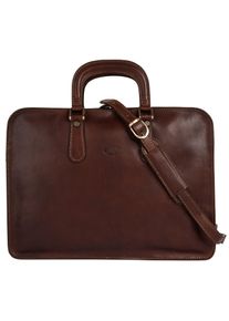 Pike Aktentasche PIK&Eacute;, Gr. B/H/T: 39cm x 30cm x 8cm onesize, braun, Leder, beschichtet, gl&auml;nzend, Taschen Aktentasche, echt Leder, Made in Italy