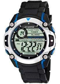 Chronograph Calypso Watches "Digital For Man", schwarz (schwarz, blau), Armbanduhren, Herren, Chronograph, Armbanduhr, Quarzuhr, Herrenuhr, digital, Datum, Stoppfunktion