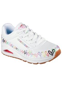 Sneaker Skechers "UNO", Damen, Gr. 37, bunt (wei&szlig; bunt), Lederimitat, bedruckt, Schuhe Sneaker, Keilsneaker, Plateausneaker mit bedruckter Sohle
