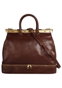 Pike Reisetasche PIK&Eacute;, Herren, Gr. B/H/T: 48cm x 36cm x 20cm onesize, braun, Leder, gl&auml;nzend, Taschen Reisetasche, echt Leder, Made in Italy