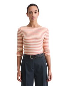 Marc O'Polo Langarmshirt MARC O'POLO, Damen, Gr. XS, multi, Single Jersey, Obermaterial: 100% Baumwolle, U-Boot-Ausschnitt, Shirts Langarmshirt, im sch&ouml;nen Streifenmuster