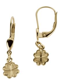 Paar Ohrh&auml;nger Firetti "Schmuck Geschenk Gold 333 Ohrschmuck Patentbrisur Kleebl&auml;tter", gold (gelbgoldfarben), Ohrringe, M&auml;dchen, Gelbgold 333, Paar Ohrh&auml;nger, Made in Germany