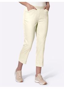 Caprihose Heine, Damen, Gr. 46, Normalgr&ouml;&szlig;en, ecru, 72% Baumwolle, 25% Polyester, 3% Elasthan, unifarben, Hosen Caprihose