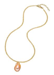 Kette mit Anh&auml;nger Firetti "Schmuck Geschenk, Steinkette mit Perle", bunt (gelbgoldfarben, gelb, apricot), Halsketten, Damen, Nylon Perlen Silber 925 (Sterlingsilber), L: 50, Nylon, Perlen, Silber 925 (Sterlingsilber), Kette mit Anh&auml;nger, Made in Germany - mit Amethyst oder Citrin - mit S&uuml;&szlig;wasserzuchtperle