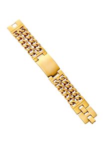 Armband Firetti "Schmuck Geschenk Armkette ID-Platte, Panzerkette", gold (gelbgoldfarben), Armb&auml;nder, Damen, 21cm, Edelstahl, Armband