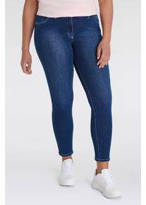 5-Pocket-Jeans KjBRAND "Hose Fanni Skinny", Damen, Gr. 48, N-Gr, blau (denim stoned), Denim/Jeans, Obermaterial: 87% Baumwolle, 11% Polyester, 2% Elasthan, eng, Jeans 5-Pocket-Jeans, ideal f&uuml;r schlanke Beine