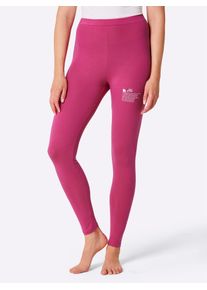 Leggings feel good, Damen, Gr. 44/46, Normalgr&ouml;&szlig;en, pink (fuchsia), 95% Baumwolle, 5% Elasthan, unifarben, Hosen Leggings