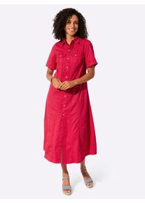 Jeanskleid Casual Looks "Jeans-Kleid", Damen, Gr. 38, Normalgr&ouml;&szlig;en, erdbeere, Twill, 100% Baumwolle, unifarben, wadenlang, Kleider Jeanskleid