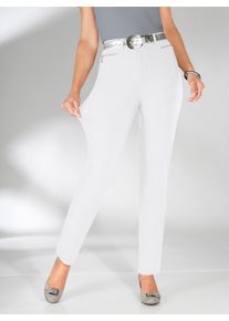 Stretch-Hose Stehmann, Damen, Gr. 46, Normalgr&ouml;&szlig;en, wei&szlig;, 72% Viskose, 25% Polyamid, 3% Elasthan, unifarben, lang, Hosen Stretch-Hose