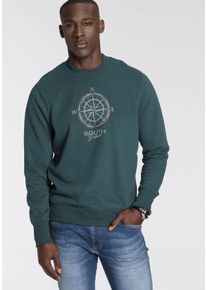 Sweatshirt DELMAO, Herren, Gr. XL (56/58), gr&uuml;n (dunkelgr&uuml;n), angeraute Sweatware, Obermaterial: 60% Baumwolle, 40% Polyester, bedruckt, normal normal, Rundhals, Rippb&uuml;ndchen, Sweatshirts Sweatshirt, lange &Auml;rmel, l&auml;ssige Passform, mit Print, Rundhals