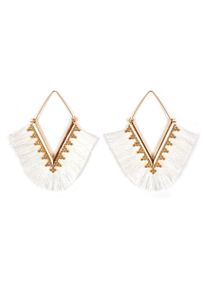 Paar Ohrh&auml;nger Firetti "im geometrischen Design", gold (gelbgoldfarben, wei&szlig;), Ohrringe, Damen, Metall Polyester, Metall, Polyester, Paar Ohrh&auml;nger