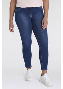 5-Pocket-Jeans KjBRAND "Hose Fanni Skinny", Damen, Gr. 44, N-Gr, blau (denim stoned), Denim/Jeans, Obermaterial: 87% Baumwolle, 11% Polyester, 2% Elasthan, eng, Jeans 5-Pocket-Jeans, ideal f&uuml;r schlanke Beine