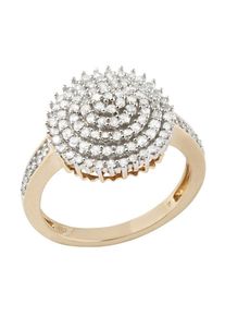 Diamantring Firetti "Schmuck Geschenk Gold 585 Damenring Goldring Diamant Blume" Gr. 16, silber (gelbgoldfarben, silberfarben), Fingerringe, Damen, 16, 0,51 P2 = erkennbare Einschl&uuml;sse, Diamanten Gelbgold 585, Diamanten, Gelbgold 585, Diamantring, mit Diamanten