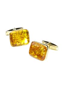 Manschettenkn&ouml;pfe OSTSEE-SCHMUCK "- Classic 20x16 mm - Gold 333/000 - Bernstein" Gr. 20, gold (gold 333, goldfarben, gelb), Manschettenkn&ouml;pfe, Damen, Blacklist, Gold, Manschettenkn&ouml;pfe