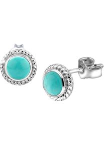 Paar Ohrstecker Elli "Schmuck Geschenk Silber 925 Ohrringe", gr&uuml;n (silberfarben, t&uuml;rkis, t&uuml;rkis), Ohrringe, Damen, 9mm, Silber 925 (Sterlingsilber), Paar Ohrstecker, mit Howlith oder Amethyst