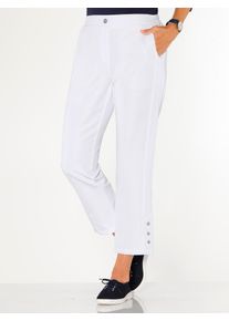 7/8-Hose Classic Basics, Damen, Gr. 46, Normalgr&ouml;&szlig;en, wei&szlig;, 100% Polyester, unifarben, 7/8-L&auml;nge, Hosen 7/8-Hose