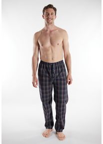 Pyjamahose Tom Tailor "Milos", Herren, Gr. 54 (XL), N-Gr, blau (blau, dunkel, karo), Web, Obermaterial: 100% Baumwolle, bequem lang, Hosen Pyjamahose, mit elastischem Bund, Kordelzug, kariert