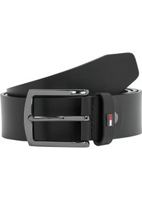 Lederg&uuml;rtel Tommy Hilfiger "DENTON ADJ EXT 3,5cm breit", Herren, Gr. 80, schwarz, Rindsleder, unifarben, G&uuml;rtel Lederg&uuml;rtel, Gr&ouml;&szlig;enverstellbar