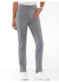 Bequeme Jeans Classic Basics, Damen, Gr. 21, Kurzgr&ouml;&szlig;en, grau (grau, denim), 81% Baumwolle, 17% Polyester, 2% Elasthan, unifarben, lang, Jeans Bequeme Jeans