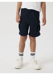 Shorts name it "NKMOLLIE CARGO SHORTS UNB NOOS", Jungen, Gr. 116, N-Gr, schwarz sapphire (blank), Web, Obermaterial: 60% Baumwolle, 40% Polyester, unifarben, normal knielang, Hosen Shorts