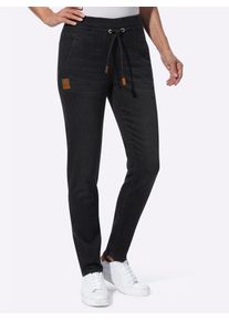 Jogg Pants, Damen, Gr. 44, Normalgr&ouml;&szlig;en, schwarz (schwarz, denim), 99% Baumwolle, 1% Elasthan, unifarben, lang, Jeans Jogg Pants