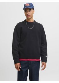 Jack & Jones Strickpullover JACK & JONES "JORNORREBRO KNIT CREW NECK SN", Herren, Gr. S, schwarz, Strick, Obermaterial: 55% Baumwolle, 22% Polyester, 21% Polyacryl, 2% Elasthan, unifarben, relaxed fit normal, Rundhals, Rippb&uuml;ndchen, Pullover Strickpullover