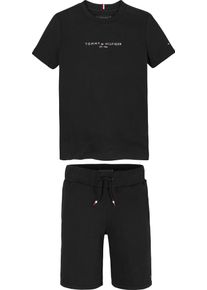 T-Shirt & Shorts Tommy Hilfiger "ESSENTIAL SET", Jungen, Gr. 74, schwarz, Jersey, Obermaterial: 80% Baumwolle, 20% Polyester, unifarben, KOB Set-Artikel T-Shirt & Shorts, mit Logoschriftzug