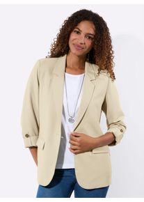 Blusenblazer Inspirationen "Blazer", Damen, Gr. 54, beige (sand), 94% Polyester, 6% Elasthan, Blazer Blusenblazer