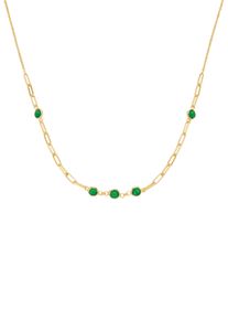 Kette ohne Anh&auml;nger Firetti "Schmuck Geschenk Silber 925 Halsschmuck Halskette Gliederkette", gold (gelbgoldfarben, gr&uuml;n), Halsketten, Damen, Silber 925 (Sterlingsilber), L: 45 B: 1,2mm, Kette ohne Anh&auml;nger, mit Zirkonia (synth.), B:1,2mm