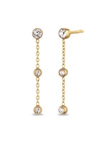 Paar Ohrstecker Elli "Ohrringe Ohrstecker Wei&szlig; 925 Sterling Silber, mit Kristallen von Swarovski" Gr. 28, gold, Ohrringe, Damen, Silber 925 (Sterlingsilber), Paar Ohrstecker