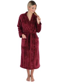 WEWO-Fashion Damenbademantel WEWO FASHION "5000" Gr. S, rot (maroon), L:120cm, Kunstfaser, Hausm&auml;ntel, Damenbademantel, kuschelig weich