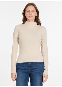 Langarmshirt Ragwear "JANELLE LONG", Damen, Gr. XL, ecru, Jersey, Obermaterial: 95% Baumwolle, 5% Elasthan, unifarben, h&uuml;ftlang, Rundhals, Shirts Langarmshirt