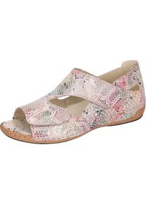 Waldl&auml;ufer Sandale WALDL&Auml;UFER "Heliett", Damen, Gr. 9 (43), rosa (ros&eacute; multi), Veloursleder, Reptilienpr&auml;gung, metallic, Schuhe Sandale, Sommerschuh, Sandalette, Keilabsatz, geschlossene Ferse, H-Weite