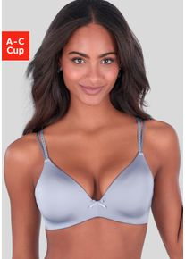 Bralette-BH Vivance "Anisa", Damen, Gr. 70, Cup C, hellblau, Microtouch, Obermaterial: 60% Polyamid, 35% Polyester, 5% Elasthan, BHs Bralette-BH, (ohne B&uuml;gel) mit Push-up-Kissen und Spitzenr&uuml;cken, sexy Dessous