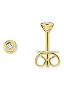 Paar Ohrstecker ONE ELEMENT "0.1 ct Diamant Brillant Zarge Ohrringe Ohrstecker aus 585 Gelbgold", gold, Ohrringe, Damen, Gelbgold 585, Paar Ohrstecker