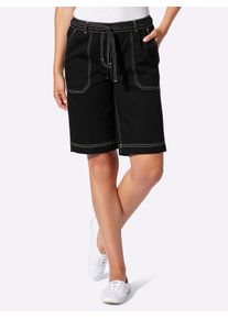 Jeansbermudas Classic Basics, Damen, Gr. 46, Normalgr&ouml;&szlig;en, schwarz, 98% Baumwolle, 2% Elasthan, unifarben, kurz, Jeans Jeansbermudas