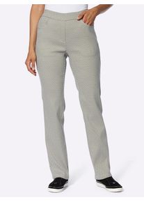 Schlupfhose Casual Looks, Damen, Gr. 46, Normalgr&ouml;&szlig;en, gr&uuml;n (khaki, ecru, gemustert), 43% Viskose, 42% Polyester, 11% Polyamid, 4% Elasthan, gemustert, mehrfarbig, lang, Hosen Schlupfhose