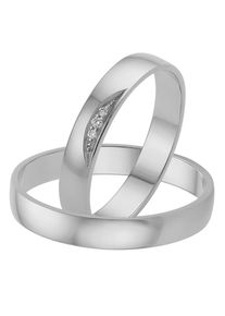 Trauring Firetti "Schmuck Geschenk Gold 375 Hochzeit Ehering "LIEBE" Gr. 17,5, wei&szlig; (wei&szlig;goldfarben), Fingerringe, Damen, 17,5, 0,02 SI = kleine Einschl&uuml;sse mit Brillanten, Wei&szlig;gold 375, 3,5mm, Trauring, Made in Germany, wahlweise mit oder ohne Brillanten