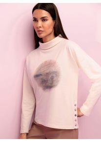 Langarmshirt Heine "Druck-Shirt", Damen, Gr. 40, bunt (elfenbein, khaki, bedruckt), 100% Baumwolle, bedruckt, gemustert, Shirts Langarmshirt