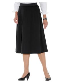 Jerseyrock Classic Basics, Damen, Gr. 46, schwarz (schwarz, anthrazit, meliert), 97% Polyester, 3% Elasthan, meliert, unifarben, wadenlang, R&ouml;cke Jerseyrock